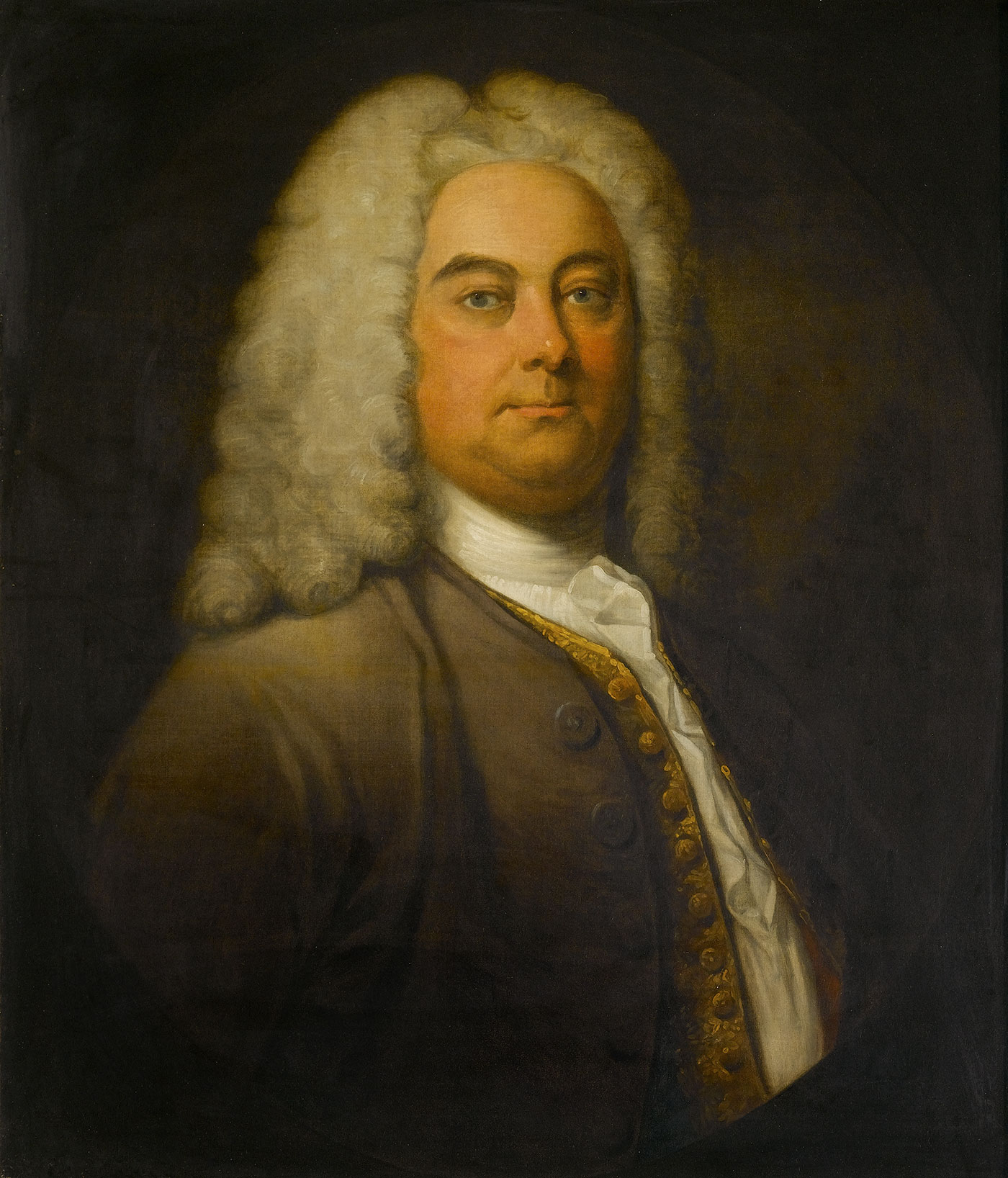Half-length portrait from the circle of William Hogarth (1697-1764): mid eighteenth century.