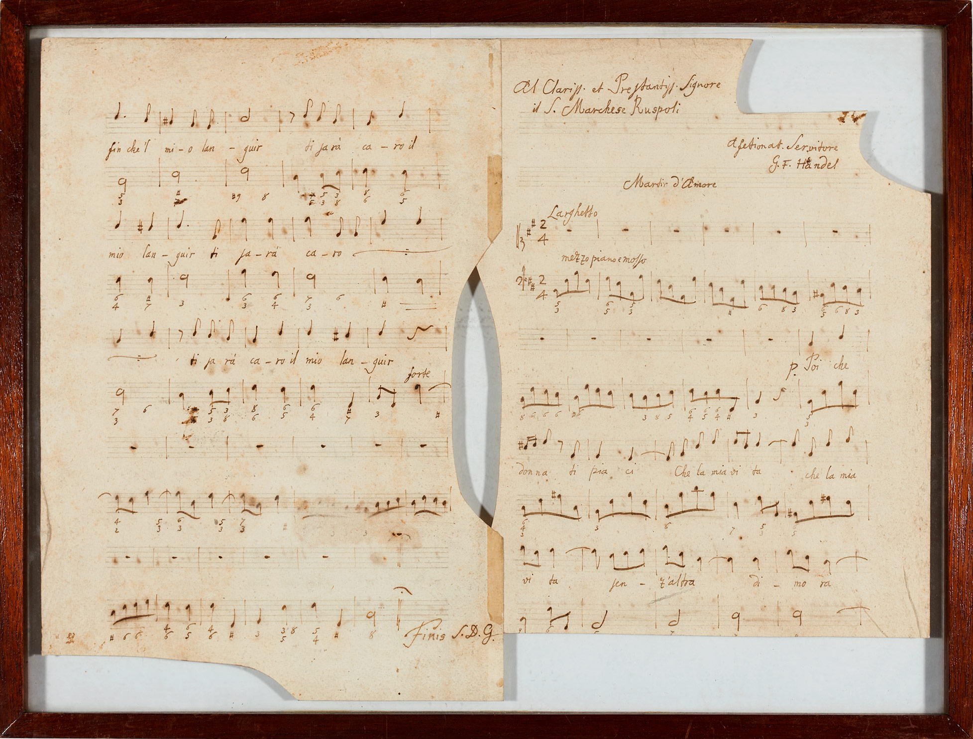 “unknown” composition sketch of the composer George Frideric Handel (1685-1759)